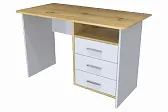 Стол однотумбовый "STIF" 3ящ дуб бунратти/белый (правый)