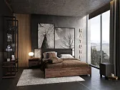 Nature 307 (спальня) Кровать Люкс (1600) Дуб табачный Craft-Черный