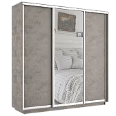 Шкаф-Купе трехдверный Экспресс 2200/2100/60 ДСП Бетон/Зеркало/Бетон