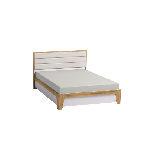 Айрис 307 (спальня) Кровать Люкс (1600) Белый-Дуб золотистый