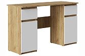 БОСТОН ЛАЙТ Стол письменный СП-002 Корпус - Дуб Крафт золотой К003  Фасад ЛДСП - Белый (Гладкий)