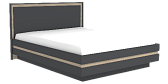Анона 9 (спальня) Кровать со стационарным основанием (1600) металл Антрацит / Дуб Сонома