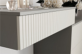 СЕЛЕНА Комод-консоль КМ-001 (МДФ Комплект) Корпус - Шиншилла Серая Фасад МДФ - матовая Кварц Грей