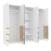 Анона 7 (спальня) Шкаф для одежды и белья 6-створчатый Белый/Дуб Сонома
