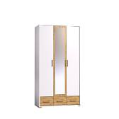 Айрис 444 (спальня) Шкаф для одежды и белья Белый-Дуб золотистый
