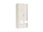 Белла мод № 9 шкаф 2-дверный ЛДСП/МДФ рамух белый/Зеркало с пескоструйным рисунком