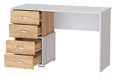Письменный стол Сити-2 белый/дуб крафт золотой