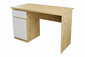 Стол письменный " Твист" однотумбовый дуб бунратти/белый (левый)