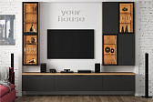 YourHouse [Гостиная] Тумба подвесная ТМС-400 (1 ств.) Фасад МДФ Графит Софт