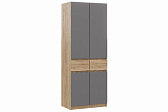 БОСТОН ЛАЙТ Шкаф ШК-002 (2-ств.) Корпус - Дуб Крафт золотой К003  Фасад ЛДСП - Серый Шифер