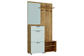 МОНТАНА Прихожая Корпус - Дуб Крафт золотой, Фасад ЛДСП - Белый 