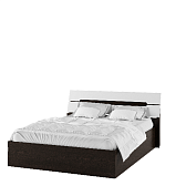Спальня Гавана корпус кровати (1,6м) Венге/Акрил белый 