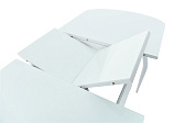 Стол раздвижной Ривьера исп. 2 ноги хром. №5 ЛДСП: Белый, Стекло: RAL9003 (Белое)