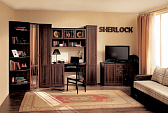 Sherlock131 (гостиная) Шкаф для посуды Правый Орех шоколадный