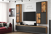 YourHouse [Гостиная] Тумба подвесная ТМС-400 (1 ств.) Фасад МДФ Графит Софт