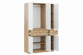 БОСТОН ЛАЙТ Шкаф ШК-003 (3-ств.) Корпус - Дуб Крафт золотой К003  Фасад ЛДСП - Белый (Гладкий)