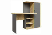 Стол со шкафом  "STIF" дуб бунратти/базальт (шкаф справа)