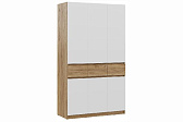 БОСТОН ЛАЙТ Шкаф ШК-003 (3-ств.) Корпус - Дуб Крафт золотой К003  Фасад ЛДСП - Белый (Гладкий)
