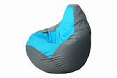 Кресло-Мешок "Груша" (120*80) съемный чехол (серо-бирюзовый) НЕЙЛОН