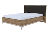 Кара 10 (спальня) Кровать со стационарным основанием (1400) металл Дуб Табачный Craft/Велюр