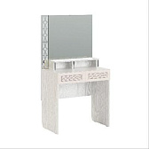 Белла мод № 6 стол туалетный ЛДСП/МДФ рамух белый/Зеркало с пескоструйным рисунком