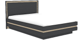 Анона 10 (спальня) Кровать со стационарным основанием (1400) металл Антрацит / Дуб Сонома
