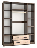 Шкаф комбинированный Лагуна (1,6) с зеркалом Венге/ Дуб молочный 