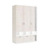 Белла мод №10 шкаф 3-дверный ЛДСП/МДФ рамух белый/Зеркало с пескоструйным рисунком